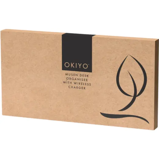 Okiyo Musen Bamboo Wireless Charger Desk Organiser Gift Box